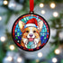 Corgi in Santa Hat Suncatcher Decoration